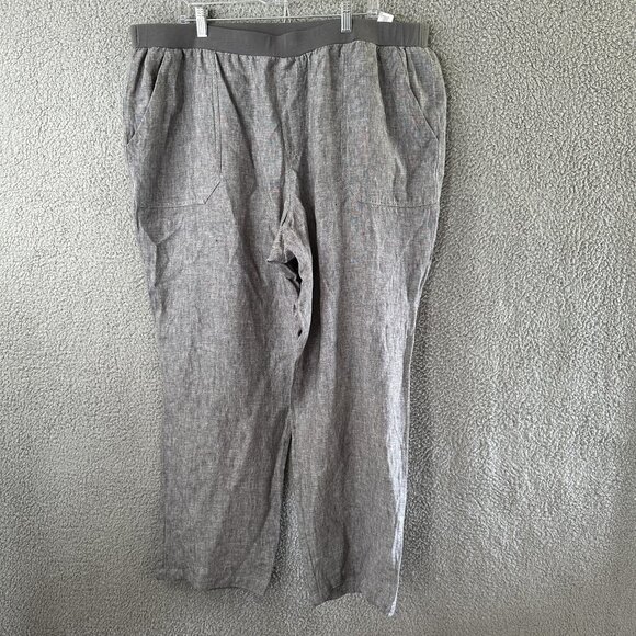 Coldwater Creek Linen Pants‎ 22W | Plus Size Soft Grey Coastal Chic - Picture 1 of 8